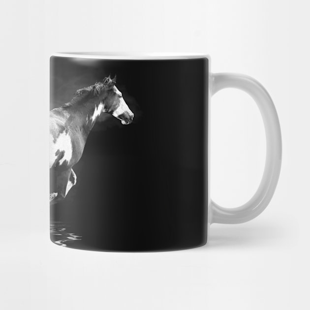 Galloping Pinto Horse and Smoke by Highseller